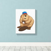 野球でビーバー|過去記事 キャンバスプリント (インサイチュ (ウッドフロア))