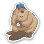 野球でビーバー|過去記事 シール (正面)