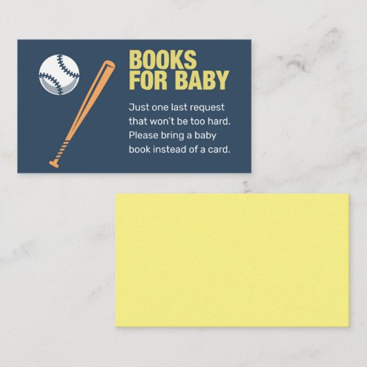 野球で本のベビーシャワーの試合を持ち込む エンクロージャーカード (正面/裏面)