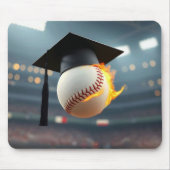 野球で火炎を上げる マウスパッド (正面)