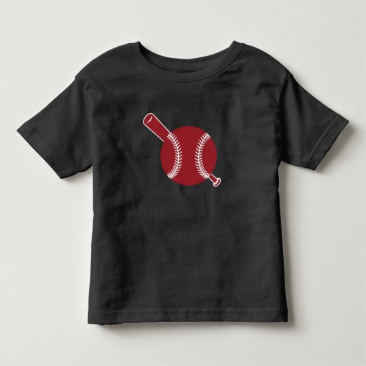 野球とこうもりのアイコン トドラーTシャツ (正面)