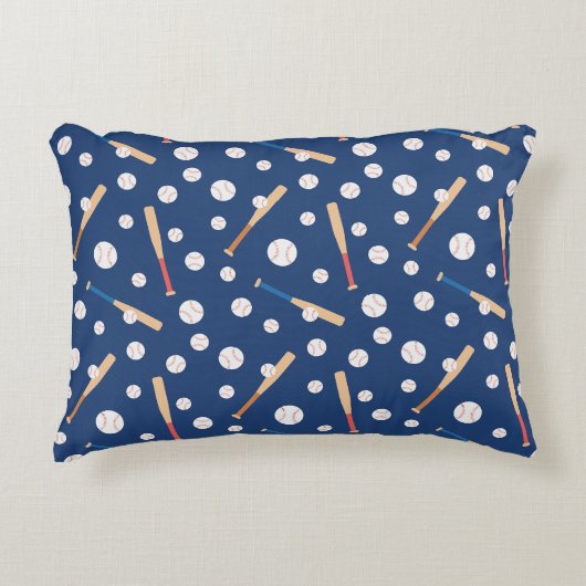 野球とこうもりのスポーツパターン アクセントクッション (正面)