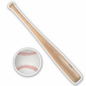 野球とこうもりシール シール (正面)