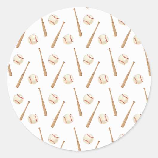 野球とこうもり ラウンドシール (正面)