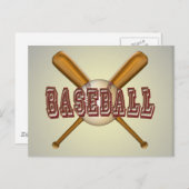 野球とクロス野球こうもり ポストカード (正面/裏面)