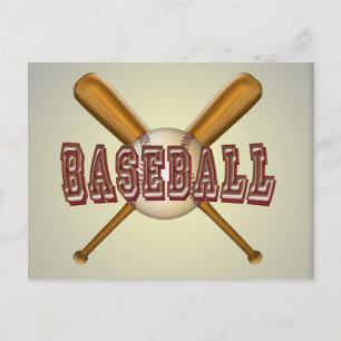 野球とクロス野球こうもり ポストカード