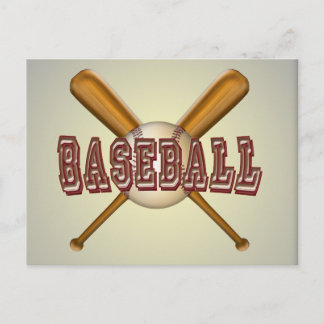 野球とクロス野球こうもり ポストカード