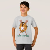野球とグローブとバット Tシャツ (正面フル)