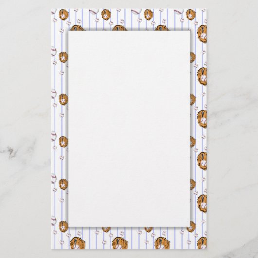 野球とグローブパターン 便箋 (正面)