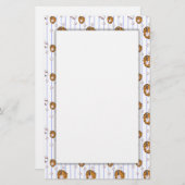 野球とグローブパターン 便箋 (正面/裏面)