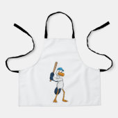 野球とコウノトリこうもり エプロン (正面)