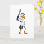 野球とコウノトリこうもり カード (黄色い花)