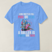 野球とソフトボールのジェンダーパーティーデザイン Tシャツ (デザイン正面)