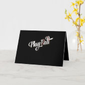 野球とソフトボール カード (黄色い花)