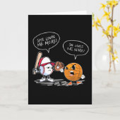 野球とバスケットボールが愛をめぐって議論中 カード (黄色い花)