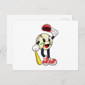 野球とバット ポストカード (正面/裏面)