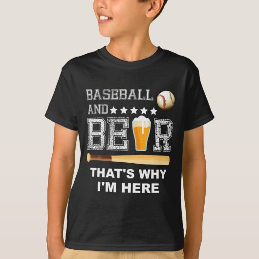 野球とビールジョークおやじ父の日 Tシャツ (正面)