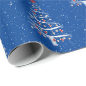 野球とレッドソックスのクリスマスツリー ラッピングペーパー (ロールコーナー)