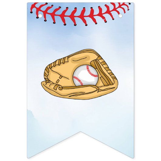 野球と犬をテーマにした少年の赤ちゃんシャワー バンティングフラッグ (第1の旗)