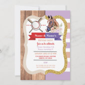 野球と馬のジョイントボーイガール誕生日招待状 招待状 (正面)