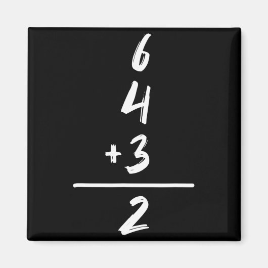 野球にインスパイアされた数学 6 4 3 2 ダブルプレイ ソフトボール マグネット (正面)