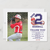 野球に生まれて | スポーツテーマの男の子の2歳の誕生日 サンキューカード (正面)