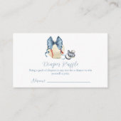 野球のおしゃれなベビーシャワーディズニー 水色の弓と野球とおしゃぶり Raffle ベビーシャワー エンクロージャーカード (正面)