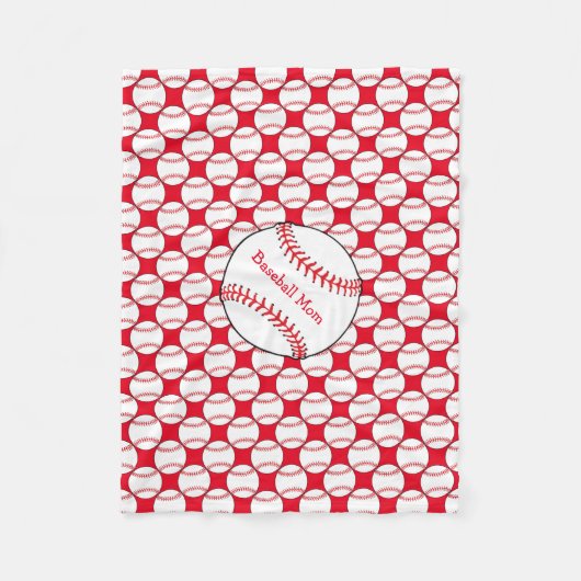 野球のお母さんのフリースブランケット フリースブランケット (正面)