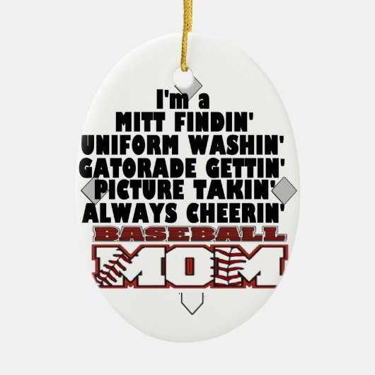 野球のお母さん セラミックオーナメント (正面)