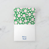 野球のかわいいスポーツの第1誕生会 カード (内部)