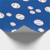 野球のかわいいスポーツの第1誕生会 ラッピングペーパー (角)