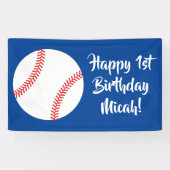 野球のかわいいスポーツの第1誕生会 横断幕 (横)