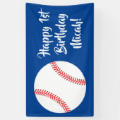 野球のかわいいスポーツの第1誕生会 横断幕 (縦)
