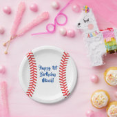 野球のかわいいスポーツ1歳の誕生日パーティー ペーパープレート (パーティー)
