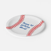 野球のかわいいスポーツ1歳の誕生日パーティー ペーパープレート (アングル)