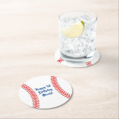 野球のかわいいスポーツ1歳の誕生日パーティー ラウンドペーパーコースター (インサイチュ)