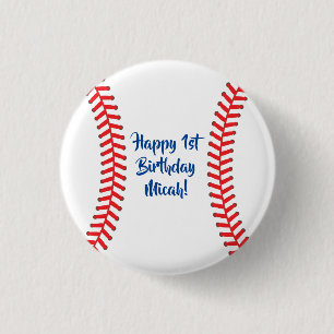野球のかわいいスポーツ1歳の誕生日パーティー 缶バッジ