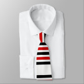 野球のこうもりとキャップ黒の赤いストライプ ネクタイ (タイ)