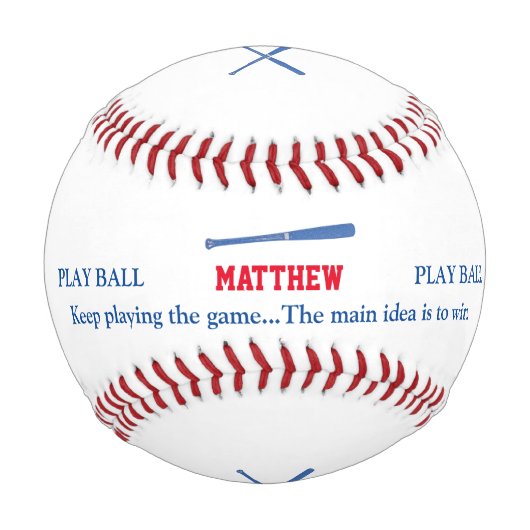 野球のこうもりと遊パーソナライズされた 野球ボール (裏面)