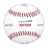 野球のこうもりと遊パーソナライズされた 野球ボール (正面)