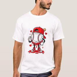 野球のしたたりアイスクリーム バレンタインデーTシャツ –  Tシャツ