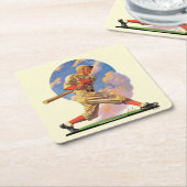 野球のねり粉 スクエアペーパーコースター (アングル)