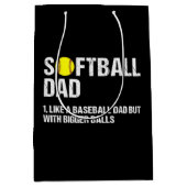 野球のようなパパのソフトボール ミディアムペーパーバッグ (正面)