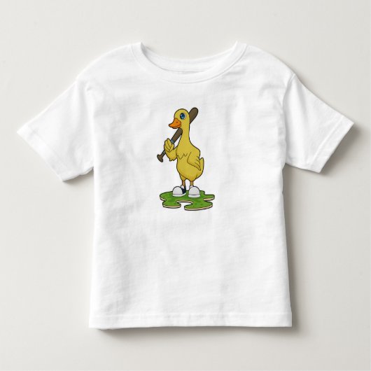 野球のアヒルこうもり トドラーTシャツ (正面)