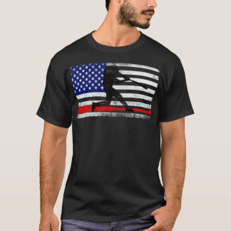 野球のアメリカ国旗の贈り物野球選手2021 Tシャツ