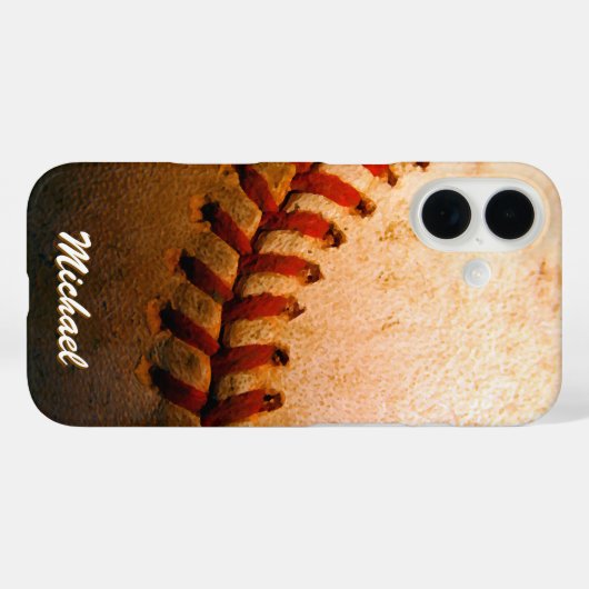 野球のアートワークあなたの名前カスタム Case-Mate iPhoneケース (裏面 (横))