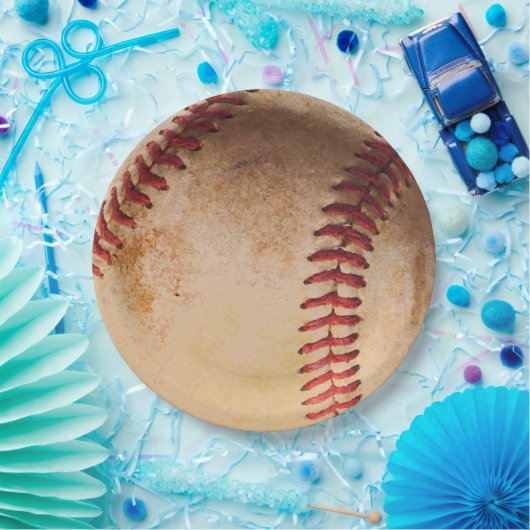 野球のアートワークヴィンテージ ペーパープレート (パーティー)