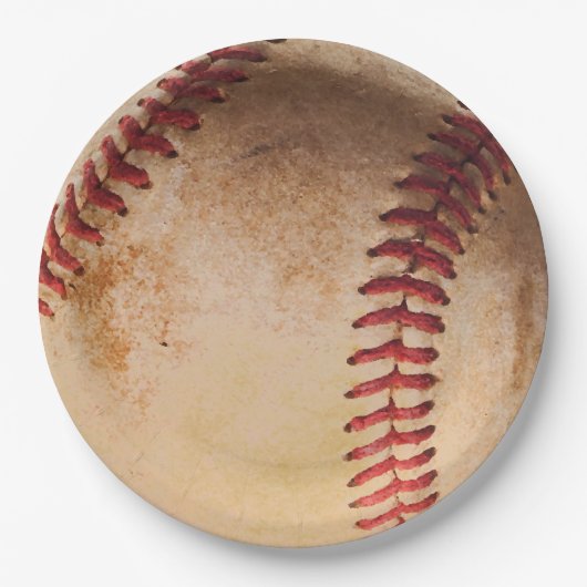 野球のアートワークヴィンテージ ペーパープレート (正面)