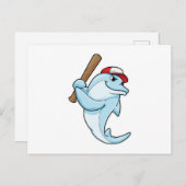 野球のイルカがバスマンとして ポストカード (正面/裏面)