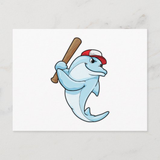 野球のイルカがバスマンとして ポストカード (正面)